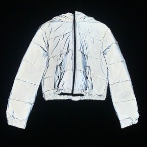Reflective Cropped Puffer Jacket